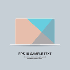 Wall Mural - modern laptop with colored screen realistic mockup gadgets and devices concept copy space vector ill