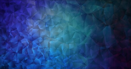 Wall Mural - 4K looping dark blue video with polygonal shapes. Modern abstract animation with gradient. 4K film business advertising. 4096 x 2160, 60 fps. Codec Photo JPEG.