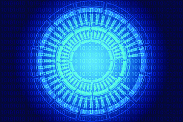 binary code tunnel abstract background vector