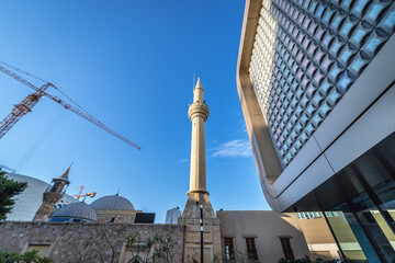 Poster - Al Majidiyyeh Mosque in area of modern shooping centres of Beirut Souks in Beirut, capital city of Lebanon