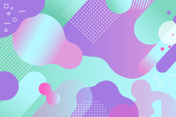 Abstract modern background. Creative liquid design of backdrop with gradient colors. Trendy pop art composition from liquid forms in memphis style. Dynamic decoration design vector illustration.