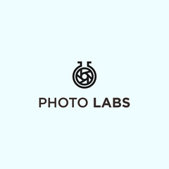 Wall Mural - photo lab logo. lens icon