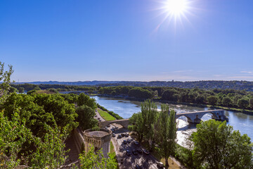 Wall Mural - Historic Saint Benezet bridge on the Rhone river in Avignon city