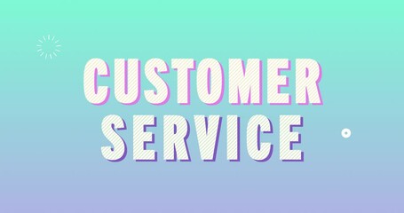 Wall Mural - customer service logotype. smooth text animation on colorful background. high quality 4k footage