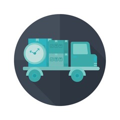 Poster - delivery truck with clock