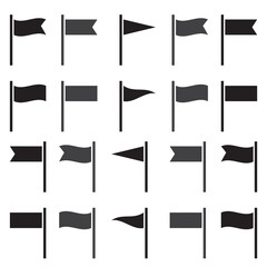 Wall Mural - flag icons. flags silhouettes isolated. set of flags for pointer mark
