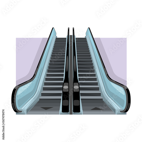 Escalator Vector Icon Cartoon Vector Icon Isolated On White Background Escalator Stock Vector Adobe Stock