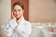© Viacheslav Yakobchuk - Pretty brunette woman posing at camera in spa salon
