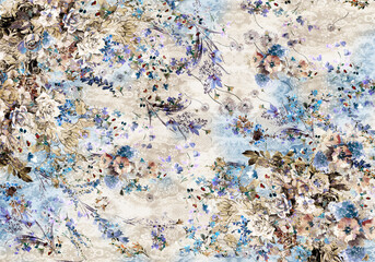 seamless floral pattern with flowers, watercolor,on light background, watercolor. template design fo