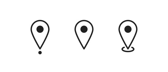 Wall Mural - Map pointer simple set icon. Gps marker concept in vector flat