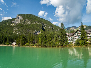 Pragser Wildsee in the Dolomites, South Tyrol