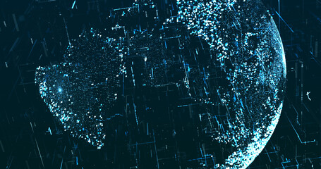 Wall Mural - abstract digital network data background, 3d rendering illustration