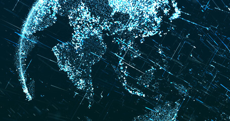 Wall Mural - abstract digital network data background, 3d rendering illustration
