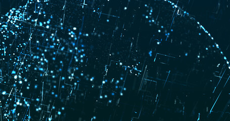 Wall Mural - abstract digital network data background, 3d rendering illustration