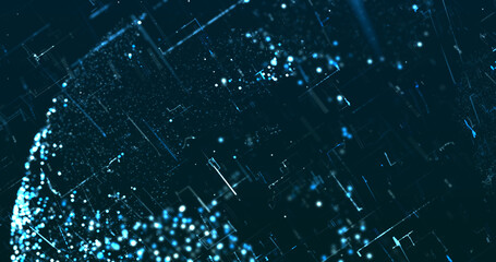 Wall Mural - abstract digital network data background, 3d rendering illustration