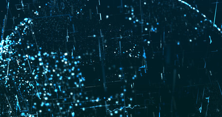 Wall Mural - abstract digital network data background, 3d rendering illustration