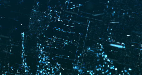 Wall Mural - abstract digital network data background, 3d rendering illustration