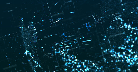 Wall Mural - abstract digital network data background, 3d rendering illustration