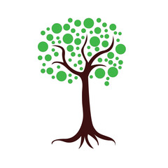 Wall Mural - Vector logo tree design in eps 10. Simple template and ready to use.