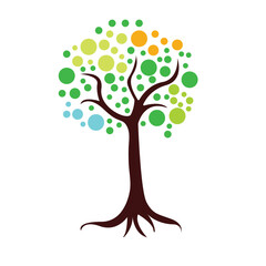 Wall Mural - Vector logo tree design in eps 10. Simple template and ready to use.