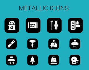 Wall Mural - metallic icon set