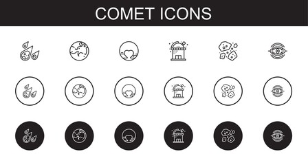 Wall Mural - comet icons set