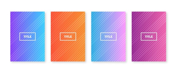 Wall Mural - trendy minimal new cover collection. geometric lines and colorful gradient.