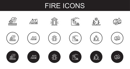 Canvas Print - fire icons set