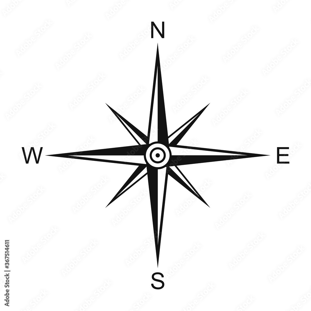 Wind rose isolated on white background. Compass vector illustration ...
