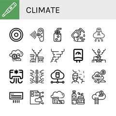 Wall Mural - climate simple icons set