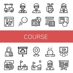 Poster - course simple icons set