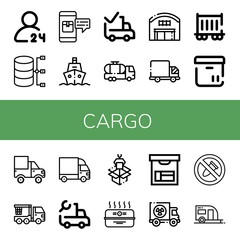 Sticker - cargo icon set