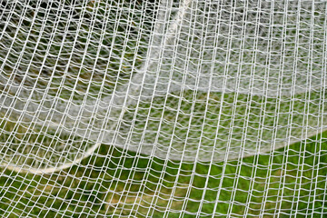 Overlapping netting in a unique pattern. 