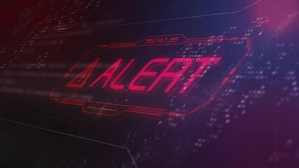Wall Mural - computer screen with programming code and an alert message, concept of computer security, malware or