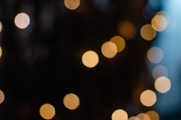 Night lights lanterns in the dark
