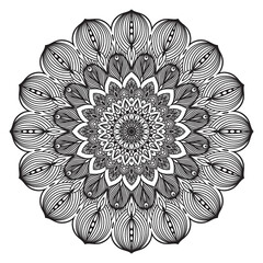 Wall Mural - abstract mandala graphic design decorative elements isolated on white color background for ancient g