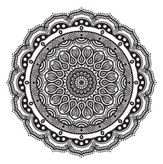 Wall Mural - abstract mandala graphic design decorative elements isolated on white color background for ancient g
