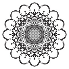 Wall Mural - abstract mandala graphic design decorative elements isolated on white color background for ancient g