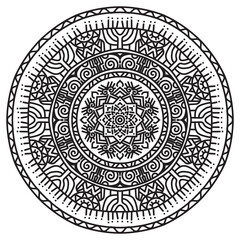 Wall Mural - abstract mandala graphic design decorative elements isolated on white color background for ancient g
