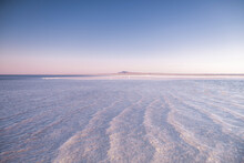Nature Beautiful Sunset On The Lake. Salt Lake In The Astrakhan Region. Clear Water. Pink Sunset Landscape.