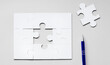 © PanArt - Fill the missing parts fragment of white jigsaw concept puzzle for business with completing the team with final person