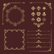 © Fine Art Studio - Vintage set of vector horizontal, square and round elements. Golden elements for backgrounds, frames and monograms. Classic patterns. Set of vintage patterns