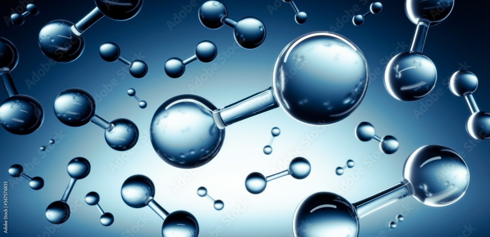 Hydrogen energy molecules - Ecological Concept - obrazy, fototapety, plakaty 