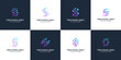 Collection of letter S abstract logo design symbol letter mark technology, dot, computer, data, internet.
