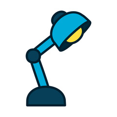 Poster - desk lamp icon, fill and line style