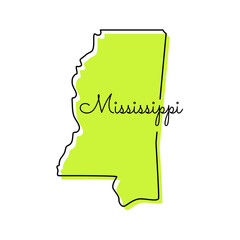 Wall Mural - Map of Mississippi Vector Design Template