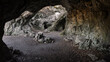 The interior of the famous Sipka cave near Stramberk, where the bone remnants of a Neanderthal child were found, Czech republic