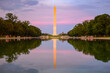Washington Monument on the Reflecting Pool in Washington, D.C. at dusk