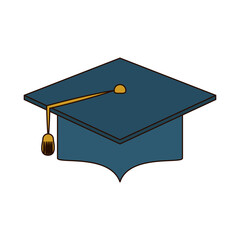 Wall Mural - school education graduation hat line and fill style icon