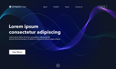 Landing Page. Abstract background website. Template for websites, or apps. Modern design. Abstract vector style